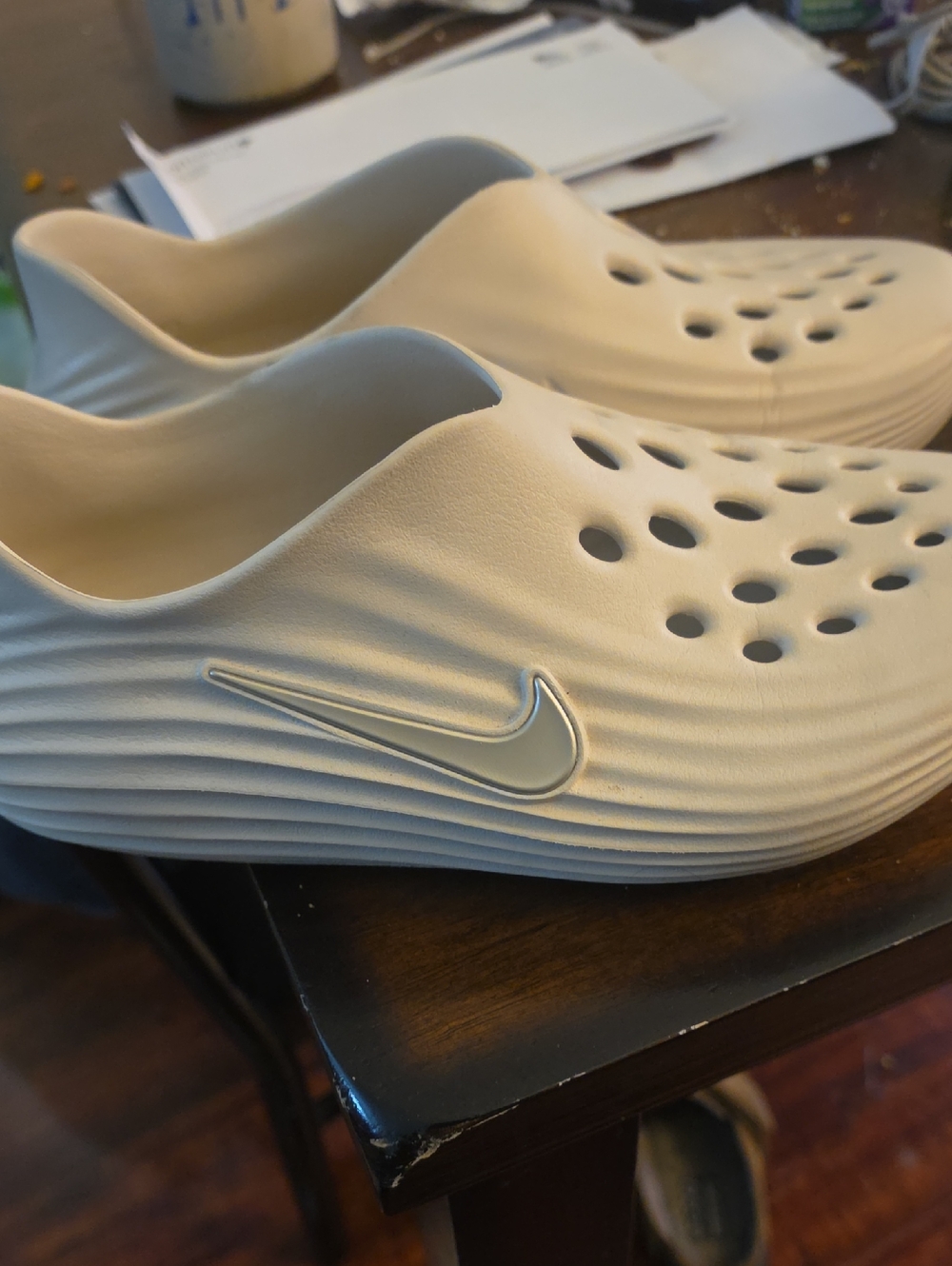 Nike Slip-On Foam Clog in Off-White